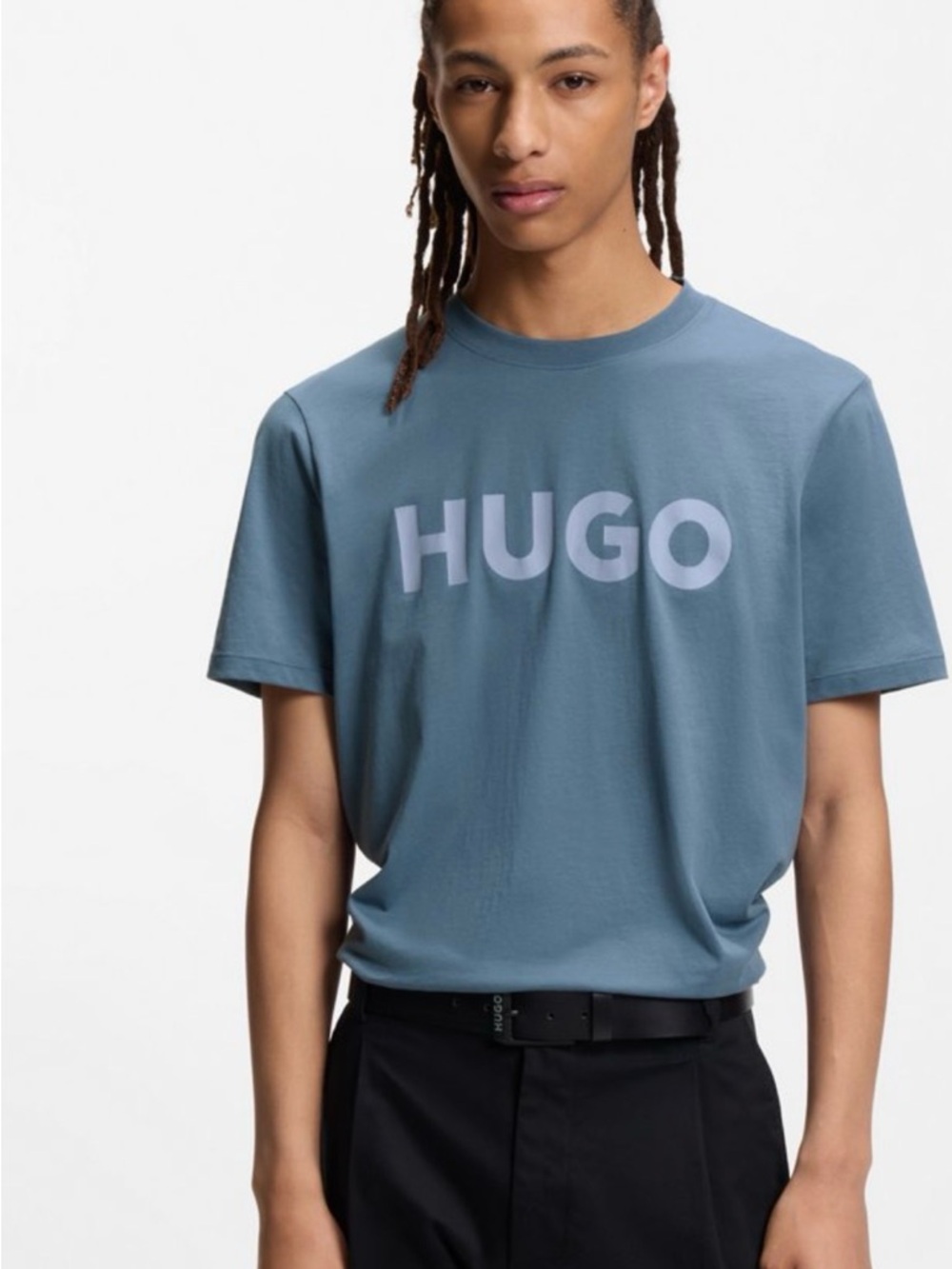 Hugo Blue Logo Crewneck T-Shirt - Men's